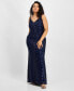 Фото #1 товара Trendy Plus Size Sequined V-Neck Sleeveless Gown