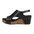 Фото #3 товара Corkys Carley Leopard Wedge Womens Black Casual Sandals 30-5316-BSLEO