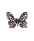 Sterling Silver with Black and Rose Gold Plated Multi Color Cubic Zirconia Butterfly Ring