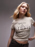 Фото #1 товара Topshop graphic studio 1995 washed baby tee in stone