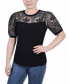 Фото #1 товара Petite Size Puff Lace-Sleeve Top