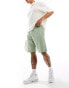 New Era washed jersey shorts in green