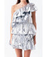 ფოტო #1 პროდუქტის Women's Metallic Tiered Mini Dress