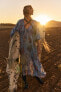Фото #1 товара Платье-туника из ткани рами с принтом — zw collection ZARA