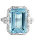 ფოტო #4 პროდუქტის EFFY® Aquamarine (6-7/8 ct. t.w.) & Diamond (1/2 ct. t.w.) Ring in 14k White Gold