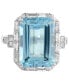 Фото #4 товара EFFY® Aquamarine (6-7/8 ct. t.w.) & Diamond (1/2 ct. t.w.) Ring in 14k White Gold