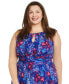 Фото #4 товара Plus Size Floral-Print Ruffled Maxi Dress