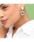 ფოტო #2 პროდუქტის Women's Gold Block Heart Drop Earrings