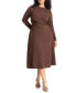 ფოტო #1 პროდუქტის Plus Size Ponte Twist Detail Dress