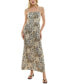 ფოტო #1 პროდუქტის Juniors' Animal-Print Square-Neck Maxi Dress