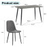 Sturdy MDF Dining Table with 4 Cushioned Medieval-Style Side Chairs