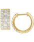 ფოტო #1 პროდუქტის EFFY® Diamond Baguette & Round Small Huggie Hoop Earrings (1-1/5 ct. t.w.) in 14k Gold, 0.55"