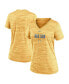 ფოტო #2 პროდუქტის Women's Gold Boston Red Sox City Connect Velocity Practice Performance V-Neck T-shirt