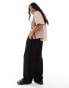 Фото #4 товара River Island Petite wide leg trouser in black