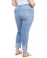 Фото #2 товара Plus Size Slim Straight Cuff Jeans