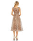 Фото #2 товара Women's Sequined Cap Sleeve Fit And Flare Dress