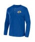 Фото #3 товара Men's NFL x Darius Rucker Collection by Royal Los Angeles Rams Slub Jersey Henley Long Sleeve T-shirt