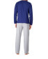 ფოტო #3 პროდუქტის Men's Knit Long Sleeve Pajama Set
