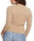 Фото #2 товара Women's Kyla Ribbed Henley Long-Sleeve Top