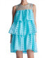 Фото #1 товара Women's ganza Gridded Tiered Sleeveless Mini Dress