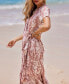 Фото #2 товара Women's Floral Ruffled Wrap Maxi Beach Dress