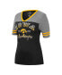 ფოტო #3 პროდუქტის Women's Black, Heathered Gray Iowa Hawkeyes There You Are V-Neck T-shirt