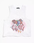 ASOS DESIGN PRIDE genderless vest in white open mesh with front print