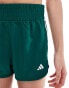 adidas Running Pacer 5 inch woven shorts in green