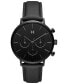 ფოტო #1 პროდუქტის Men's Quartz Legacy Leather Black Watch 42mm
