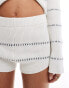 Фото #3 товара ASOS DESIGN knitted short with tipping detail co-ord in cream