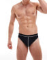 Фото #4 товара ASOS DESIGN stretch brief in black with white stitch detail