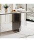 0.47" Thick Sintered Stone Composite Tempered Glass Top Dining Table With Stainless Steel Base