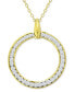 Фото #1 товара Giani Bernini cubic Zirconia Open Circle Pendant Necklace, 16" + 2" extender, Created for Macy's