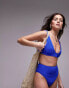 Фото #6 товара Topshop mix and match crinkle plunge cami bikini top in cobalt