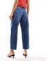 River Island barrel leg jean in midwash blue Голубой, EU 46 Short - фото #2