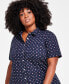 Фото #3 товара Plus Size Button-Front Camp Shirt