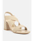 ფოტო #3 პროდუქტის Women's Elastic Straps Block Heel Sandals