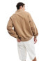 Фото #3 товара Abercrombie & Fitch essential half zip sweatshirt in tan