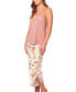 Women's 2Pc. Capri and Tank Pajama Set Trimmed in Lace