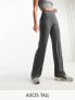 Фото #1 товара ASOS DESIGN Tall rib dad trouser in charcoal