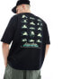 Фото #1 товара ONLY & SONS oversized t-shirt with mini mountains back print in black