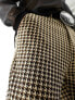 Фото #5 товара ASOS DESIGN smart skinny trousers in brown houndstooth jacquard pattern