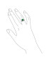 Fashion Rectangle Solitaire Cubic Zirconia CZ Pave Simulated Emerald Green Art Deco Style 5CT Cocktail Statement Ring For Women