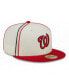 Фото #3 товара Men's Cream, Red Washington Nationals Chrome Sutash 59FIFTY Fitted Hat