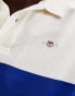 GANT shield logo embroid multistripe washed polo in cream