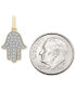 Фото #3 товара Wrapped diamond Hamsa Hand Charm Pendant (1/20 ct. t.w.) in 10k Gold, Created for Macy's
