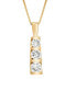 Diamond Three-Stone Linear Pendant Necklace (3/4 ct. t.w.) in 14k White Gold or 14k Yellow Gold