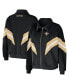 Women's Black New Orleans Saints Yarn Dye Stripe Full-Zip Jacket