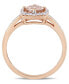 Фото #2 товара Morganite (4/5 ct. t.w.) and Diamond (1/7 ct. t.w.) Square Halo Ring in 10k Rose Gold