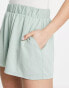 Фото #6 товара Monki super soft pull-on shorts in sage green